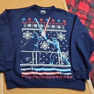 Star Wars men's Christmas sweatshirt large